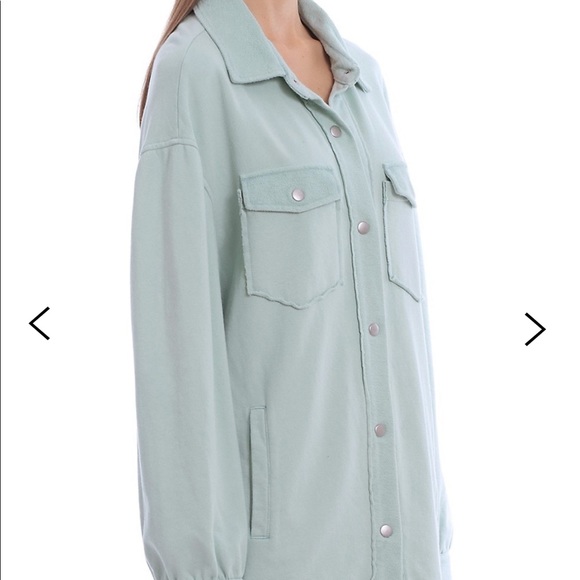 Avec Les Filles, Oversized Shacket, Mint Green, XS but fits oversized - Picture 4 of 6